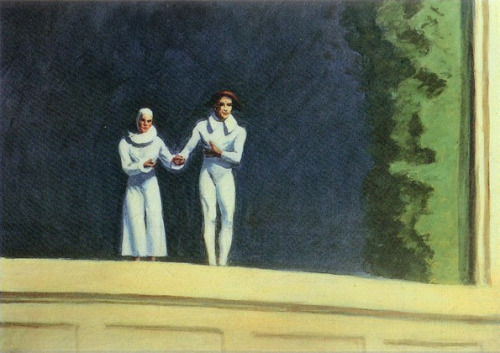 artist-hopper: Two Comedians, 1965, Edward HopperMedium: oil,canvas