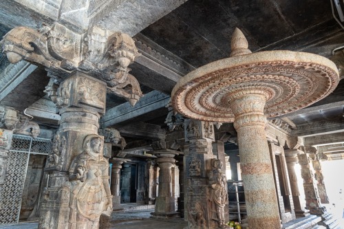 Stone Chatra (parasol), Bhoga Nandishvara Temple, Bengaluru, Karnataka,  photos by Kevin Standage, m
