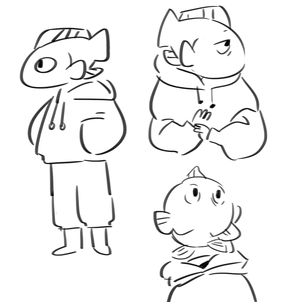 drawing myself with a fish head is funner than with normal head 
