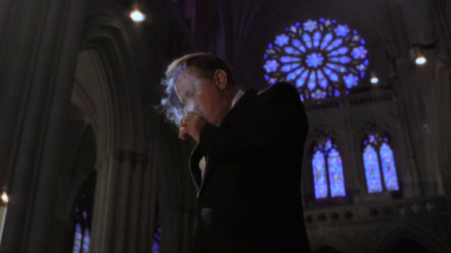 The POTUS putting out cigarettes in the National Cathedral. (The West Wing S2 E22)