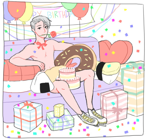 keilattes: hbd yuri!! from viktor, w love <3 plot twist: he actually can’t see shit w out his glasses 