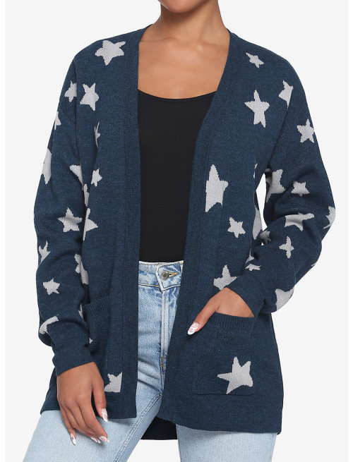 Coraline blue and star cardigan found at Hot Topic.