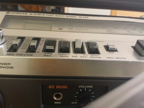 Hitachi TRK-8180E Ghetto Blaster, 1980. I think this (and Sharp GF-777) is the most beautiful ghetto