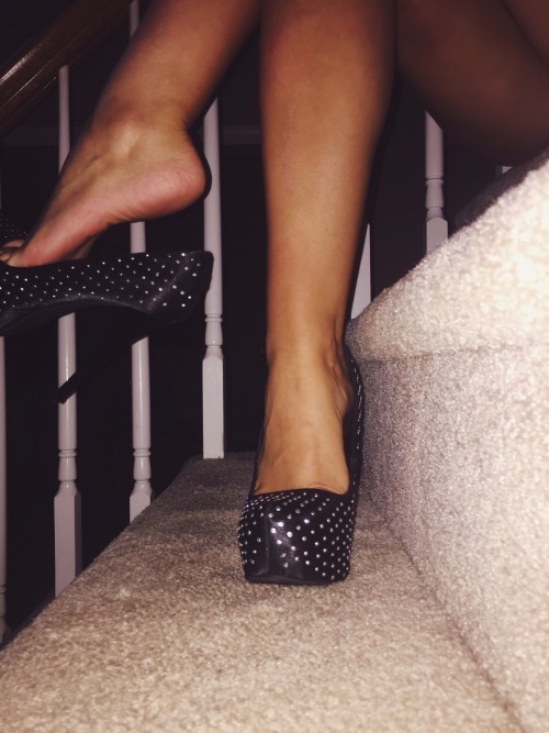 goddessfootslave: My feet need a massage after walking in these all day… Slave get over here.