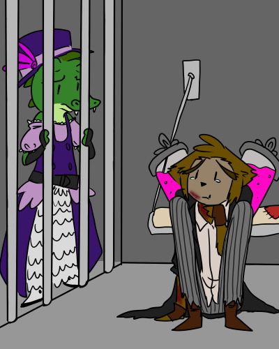 Kremy visiting Torbek in Garou's prison.