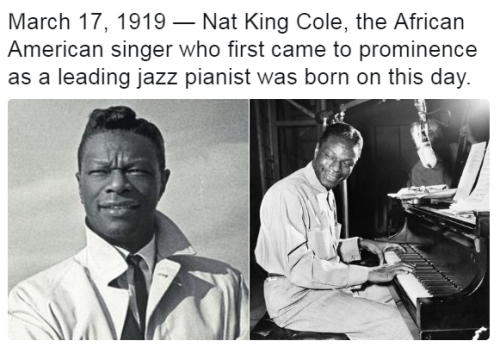 lagonegirl: Nat King Cole   1917-1965  Nat King Cole enjoyed hugely successful careers in both jazz, as a pianist and group leader, and popular music as a singer. He bridged many worlds of entertainment, and was a mellow-voiced artistic ambassador to