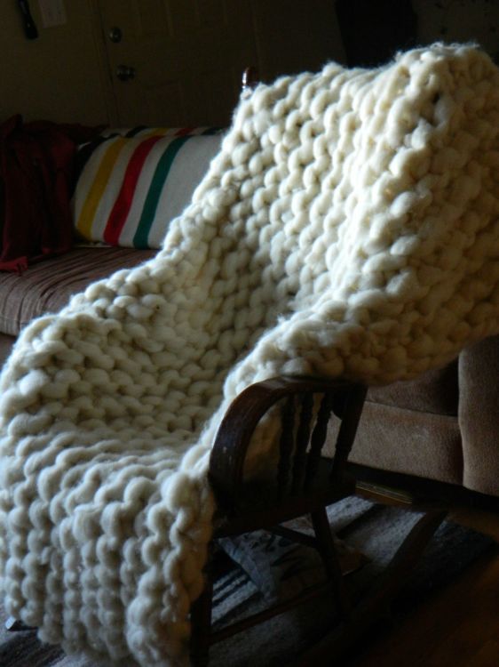 archiemcphee:  This awesomely over-sized knitting project is the work of Otterknot,