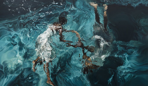 escapekit:Bodies In Water LA-based artist Calida Rawles paints African-American women and men submer