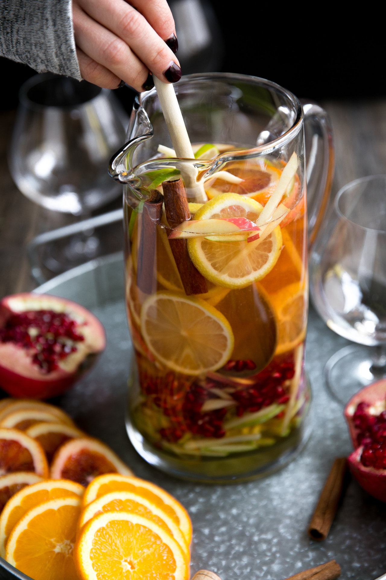 sweetoothgirl:Autumn Rosé Sangria with Apples and Pomegranates