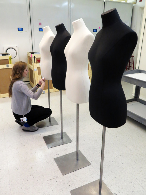 Conservation is busy preparing dress forms for the upcoming exhibition, Georgia O’Keeffe: Livi
