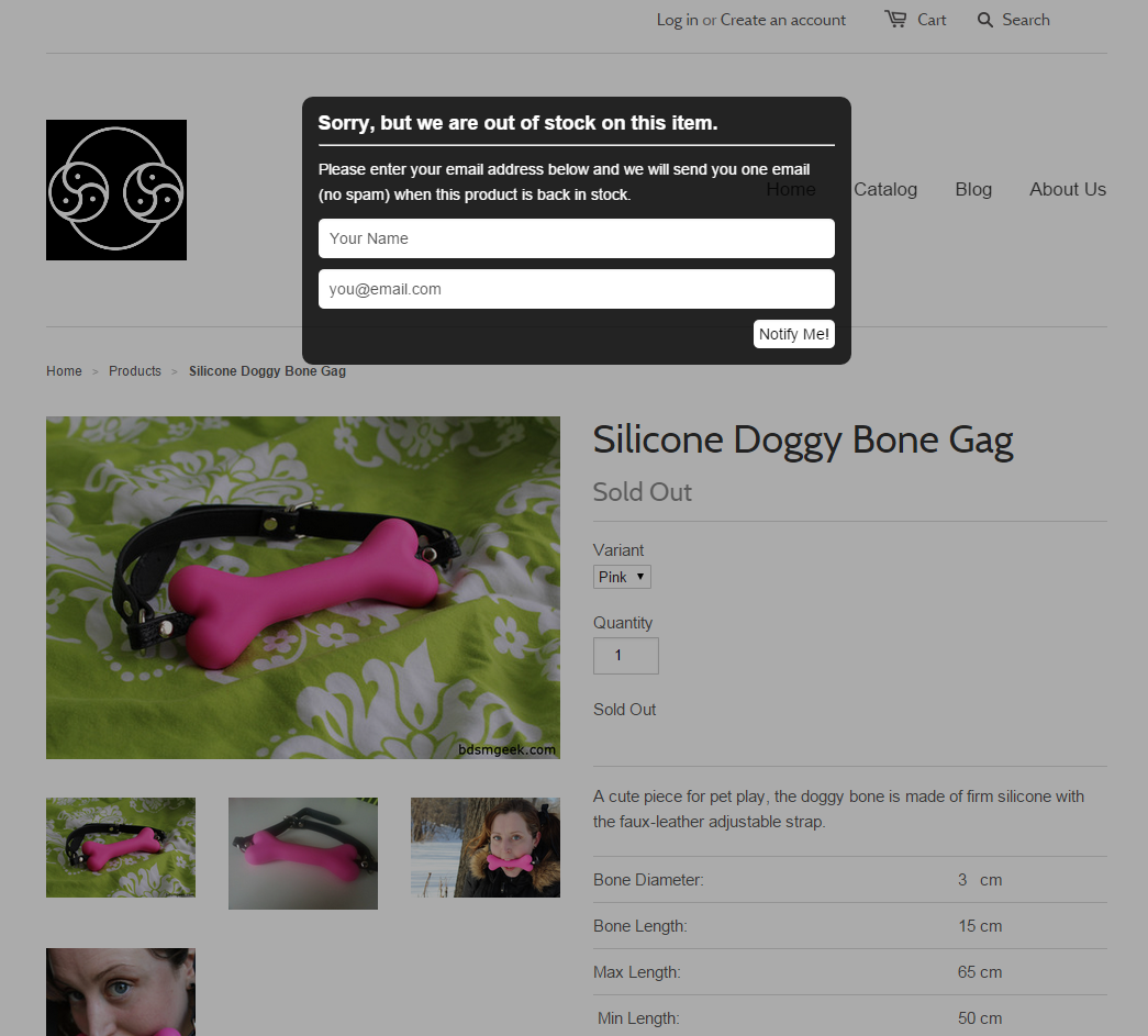 bdsmgeekshop:  Awesome feature on shop.bdsmgeek.com is the Back in Stock notifications!Any