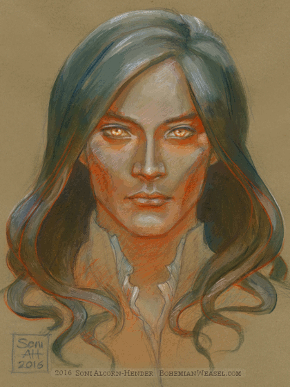 bohemianweasel:Now animated, Fëanor colour study by Soni Alcorn-Hender. (Bigger, better, uncrunched 