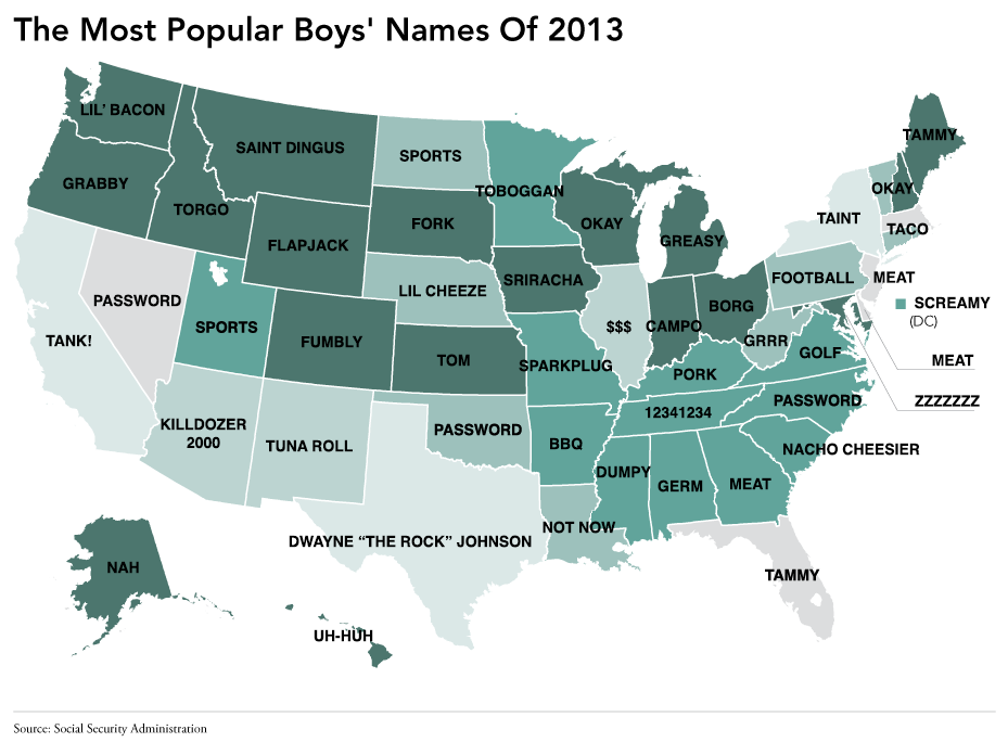 joeveix:  Popular names by state 