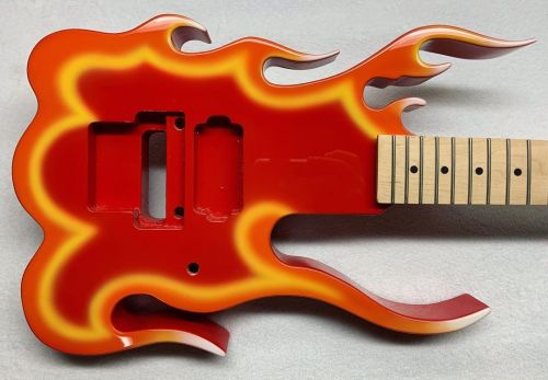 Custom Steve Vai flame guitar that we just finished up for a customer__________________ #stevevai 