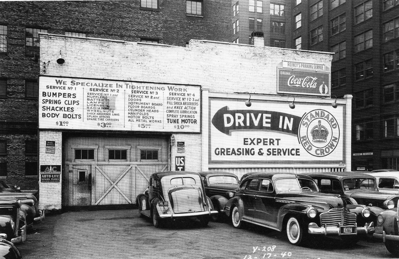 route22ny:  Roney’s Parking Garage, 514 South Franklin, Chicago, December 17, 1940