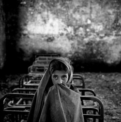 pashtundukhtaree:  &ldquo;Afghan Student&rdquo; 8-year-old Afghan student, Kamilah, sits in one of Cheplany Primary School’s burned out classrooms in Dand, a small rural village south of Kandahar city. photo credit: Farah Nosh Getty Images/ TIME Magazine