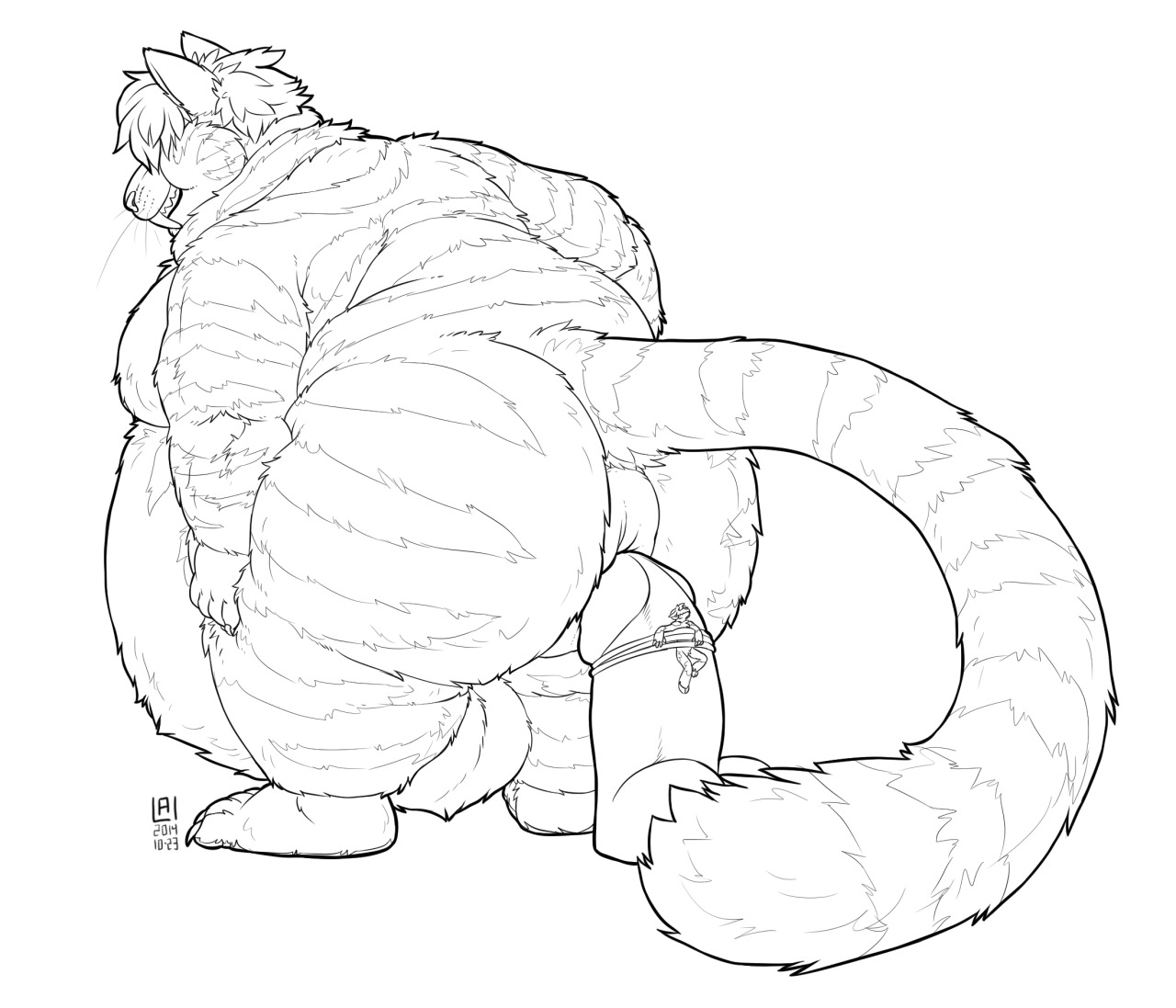rumpistry:  Art By: Fluffylai Description: Puck gets ready to slide on down, but