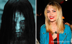 unexplained-events:  Horror Movie Stars With and Without MakeupFrom left to right:Samara – Daveigh Chase (The Ring, 2002)  Kayako – Takako Fuji (The Grudge, 2004) Pale Man – Doug Jones (Pan’s Labyrinth, 2006)Ghostface – Dane Farwell (Scream,