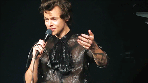 hampsteadharry:Harry arguing with a fan about half birthdays feat. sheer shirt - Seattle, WA