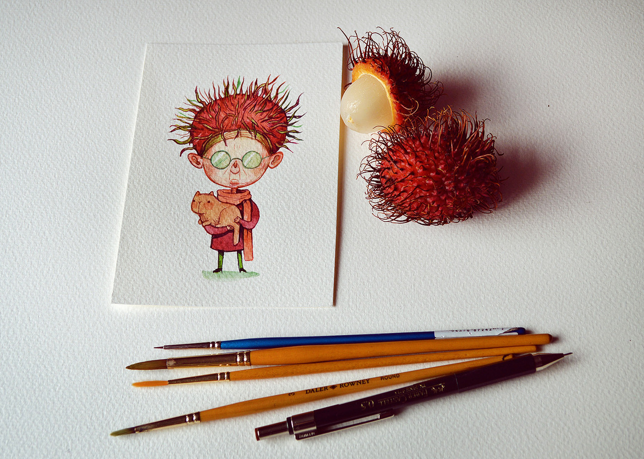 escapekit:  Fruit as Characters London-based illustrator Marija Tiurina recent personal