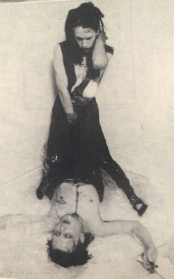 scarydarkdeathdorks:  Rozz Williams &amp; Ron Athey - Premature Ejaculation - From “NO” Magazine, 1983 - Phot0 by Karen Filter