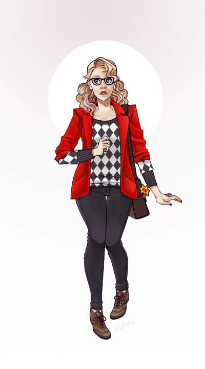 belladonnaeyes:  DC ladies dressed as modern hipsters (by Elizabeth Beals) [available