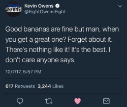 hardcorewwetrash:Hey, uh, Kevin? I got one question. What the fuck lmao  Kevin loves bananas 😎🍌