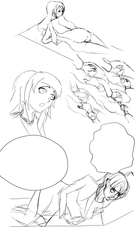 Sketches for pigolica.tumblr.com/post/144302489322/bakemonogatari-spanking-suppositories