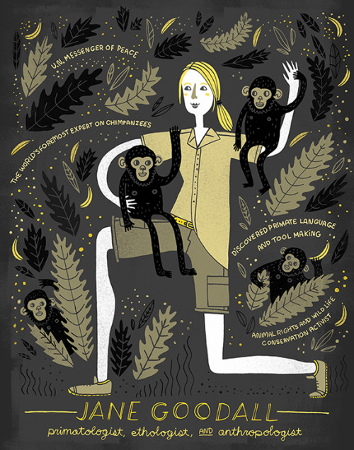 thatsthat24:  Gorgeous drawings representing Women and their accomplishments in Science, by Rachel Ignotofksy - a fantastic illustrator and graphic designer. Etsy shop where she sells her prints here! 