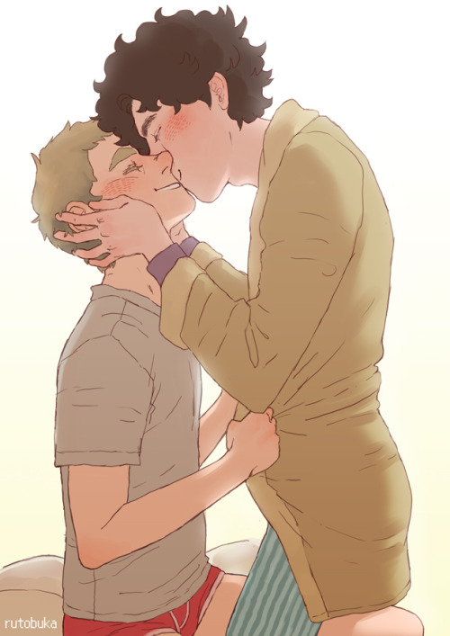 rutobuka2: johnlock smooches commissioned by purplppleatr ♥♥♥ this made me so f