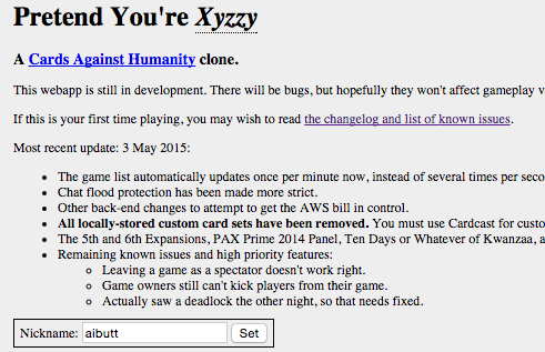 Xyzzy pretend card codes youre Pretend You're