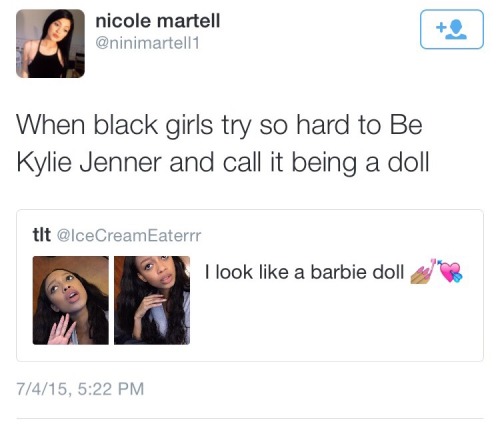 icecream-eaterrr:  A story about how i got a headache  What bitch? Where? Smh white girls get on my nerves with this “trying to be kylie jenner” shit