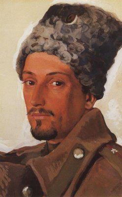 Zinaida Serebriakova - Portrait of Eugene Lanceray in a shako, 1915  