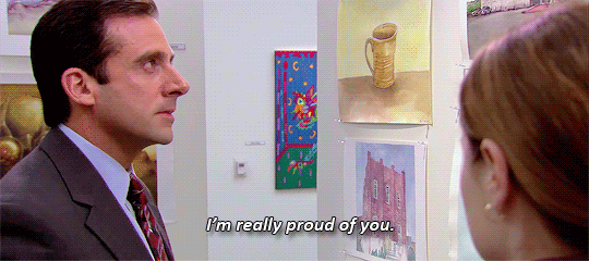 ortizjuice:  Michael: (looking up at Pam’s art) How much?Pam: Uh… you wanna buy