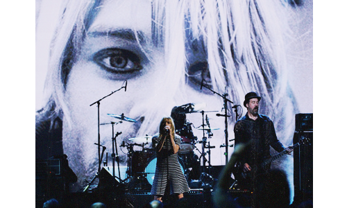 fuckinirvana:  Nirvana joined the Rock and Roll Hall of Fame - 04/10/2014 