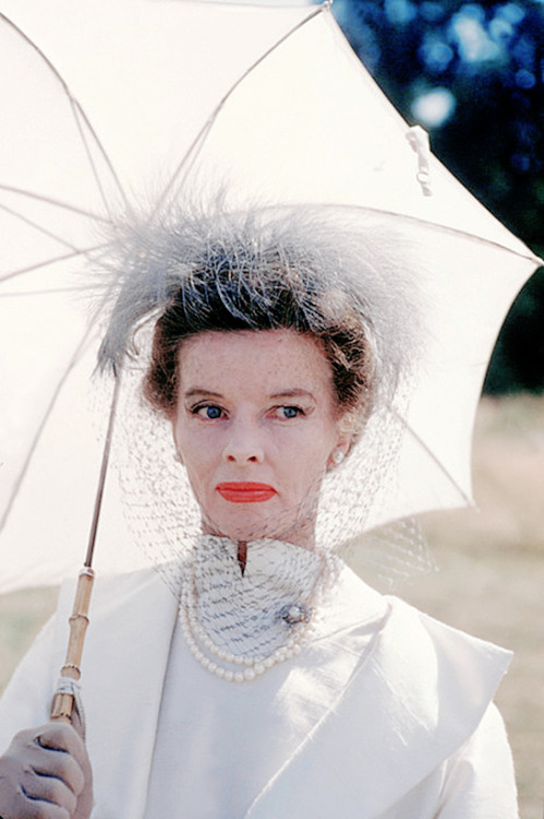 miriambleylock: Katharine Hepburn by Burt Glinn on the set of Suddenly, Last Summer, 1959.