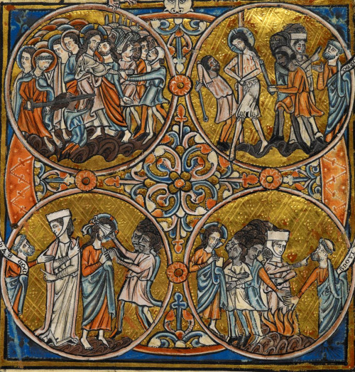 medievalpoc: Various miniature details from the De Brailes Hours [Add MS 49999], England c. 1240. [m
