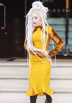 ladyxgaga:  Photos of Gaga leaving her hotel in London a few moments ago. 