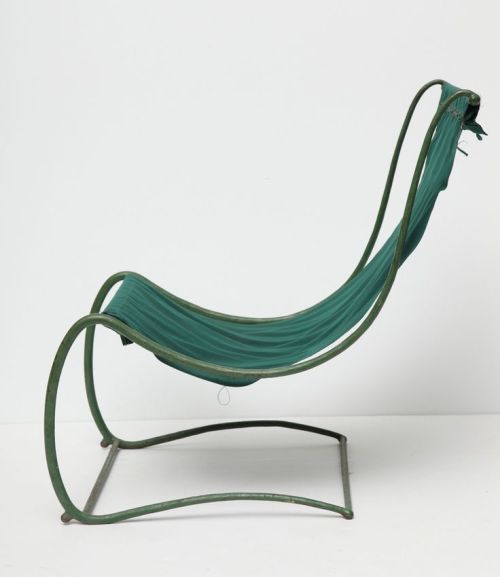 Jean-Charles Moreux; Hand-Hammered Iron Frame Garden Lounge Chair, c1935. via: clipzine.me.