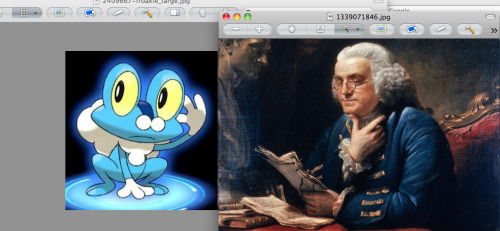 littleredlala:LOOK. LOOK AT THIS. BENJAMIN FRANKLIN IS FROAKIE THEY ARE THE SAME.I’M LITERALLY DYING