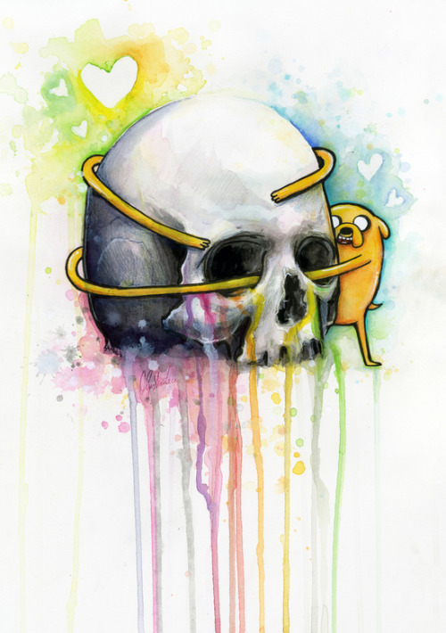 bestof-society6:    ART PRINTS BY OLECHKASkullAdventure through Time and FaceJake the DogAlso available as canvas prints, T-shirts, All over print shirts, Phone cases, Throw pillows, Tapestries and More! 
