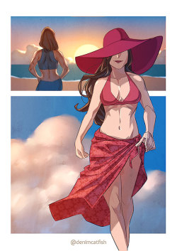 denimcatfish:Just gals at the beach.