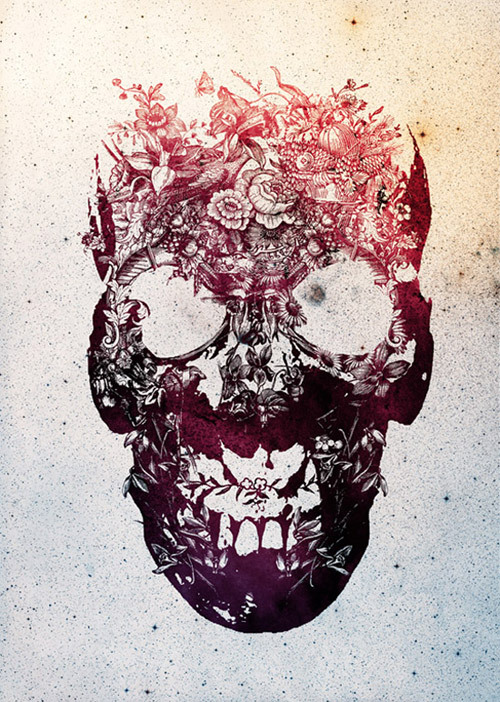 skullspiration:  (via Floral Skull - Skullspiration.com - skull designs, art, fashion