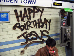 leis-das-ruas:  feliz aniversário Jesus.