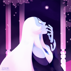 weirdlyprecious:    I’ve been asking that question!But the question no one seems to be asking is, “how?” I wanted to draw something with that pink glow since the zoo episode came out! First time drawing Blue Diamond without her veil, and quite honestly
