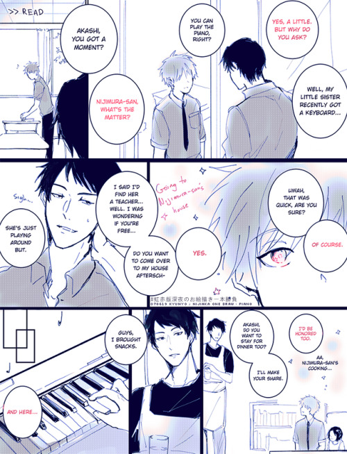 prompt was piano;akashi gets close to nijimura and his family; I wanna draw/see a book of that one d