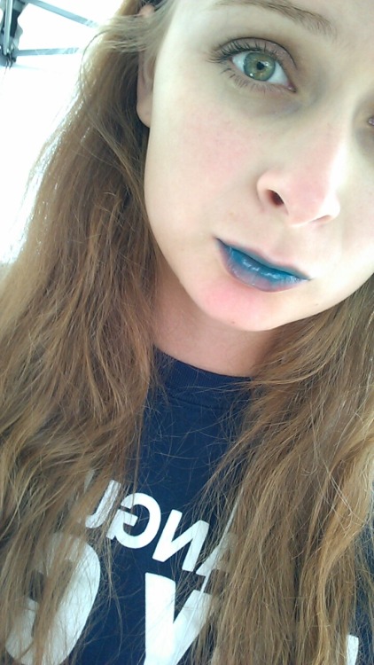 Who needs expensive lipstick when you have blue raspberry Italian ice?