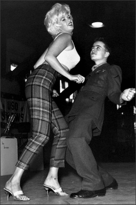 Jayne Mansfield dances the Twist with Marine,U.S. Naval Station; Canada 1961