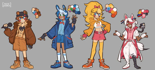 yoctocrunch:I’m so sorry but I was feeling nostalgic and designed human designs of the fnaf to