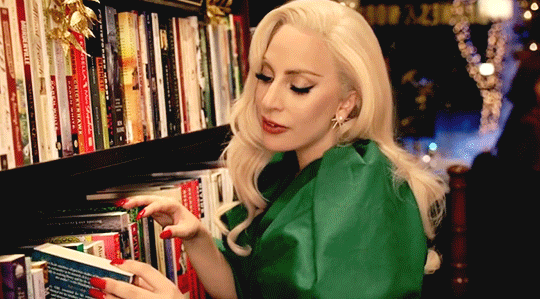 brooklynnightss:  Lady Gaga starring in Barnes &amp; Noble’s Holiday Campaign